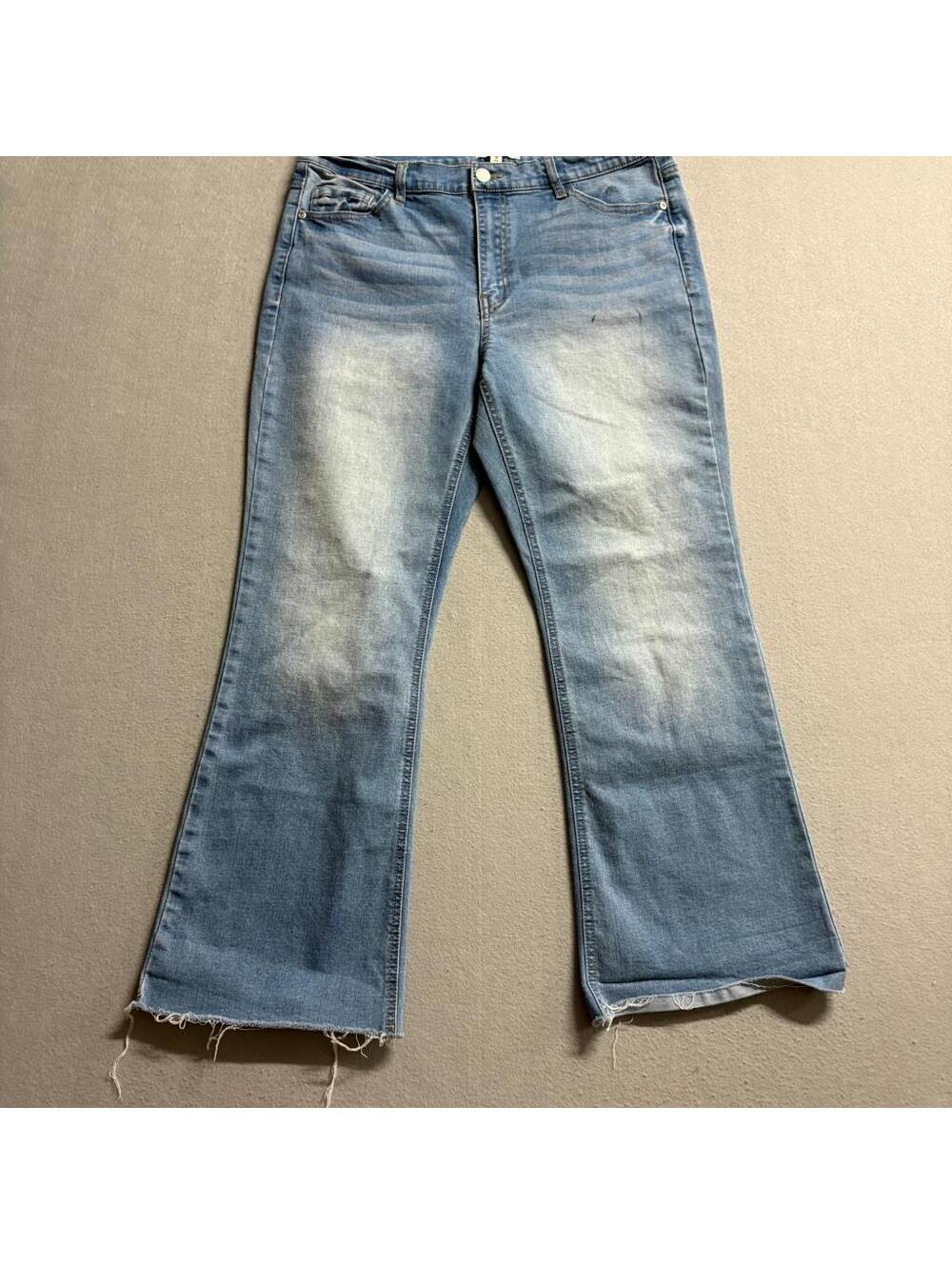 Francescas Harper Heritage High Rise Kick Crop Jeans Womens 29 Blue Denim Raw